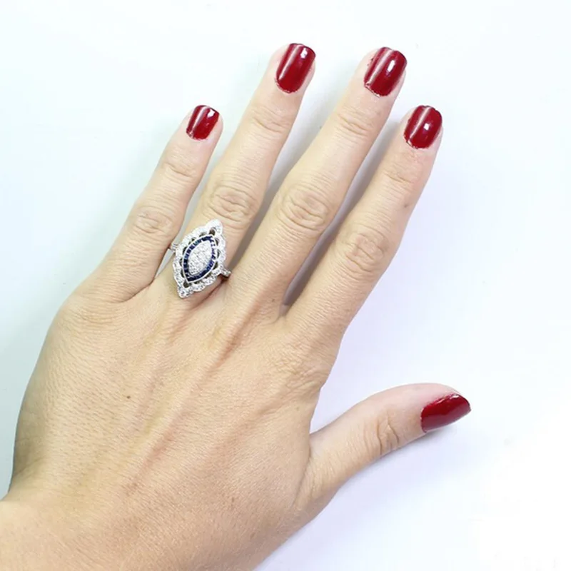 Романтические Кристальные кольца платформы для женщин антикварное индийское