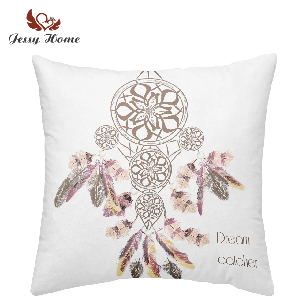 Boho красочные кожаные чехол для подушки с принтом Орел сова наволочка с изображением оленя акварель Чехлы для диванных подушек Декор Пледы Подушки C15