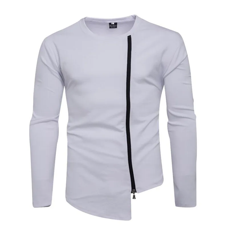 Brand 2018 Solid Color Simple Zipper Cardigan Long Section Hoodies Men Fashion Tracksuit Male Sweatshirt Hoody XXL |