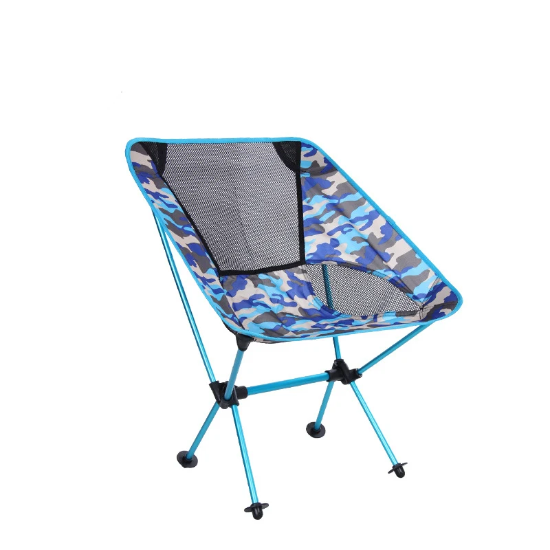 blue Camo Походные камуфляжные стулья для пикника из алюминиевого сплава складной стул для сада, Пляжное Кресло для рыбалки, путешествий и отдыха - Цвет: blue Camo