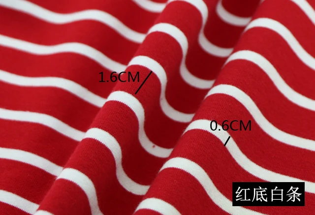 red white strip 170x50 см 95% хлопок пряжа окрашенная в полоску флисовая ткань весна и осень одежда между тканью высокая эластичная деформация 430 г/м - Цвет: red white strip
