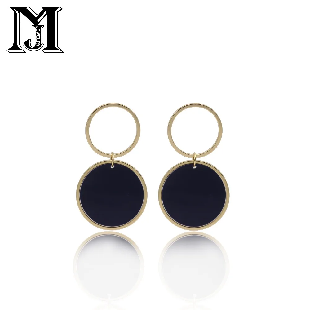 JiaMu 585 розовое золото акриловая подвеска Циркон Круглой формы с крупной ячейкой