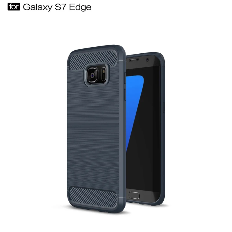 blue Противоударный чехол для телефона samsung Galaxy S6 S6 Edge S7 S7 Edge S8 S9 Plus S10 S10E S10 Plus из углеродного волокна ТПУ чехол для телефона - Цвет: blue