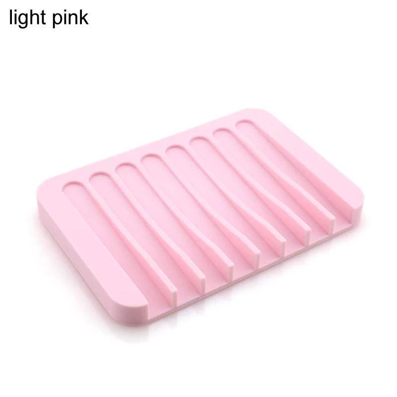 light pink Анти-скольжение обустройство дома силиконовые гибкие приспособления для ванной комнаты оборудование для ванной поднос мыльницы держатель тарелки - Цвет: light pink