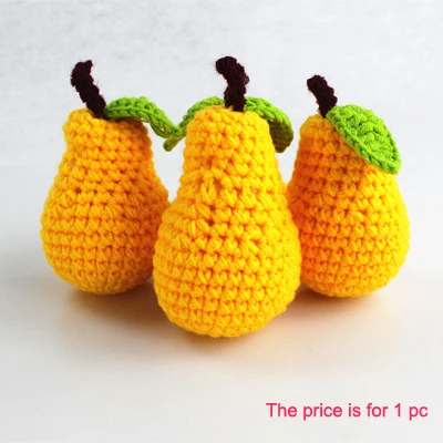Yellow Pear Горячее предложение! Распродажа! Фрукты овощи новорожденные фотографии реквизит милый Вязание крючком новорожденных наряды Аксессуары для моделирования - Цвет: Yellow Pear