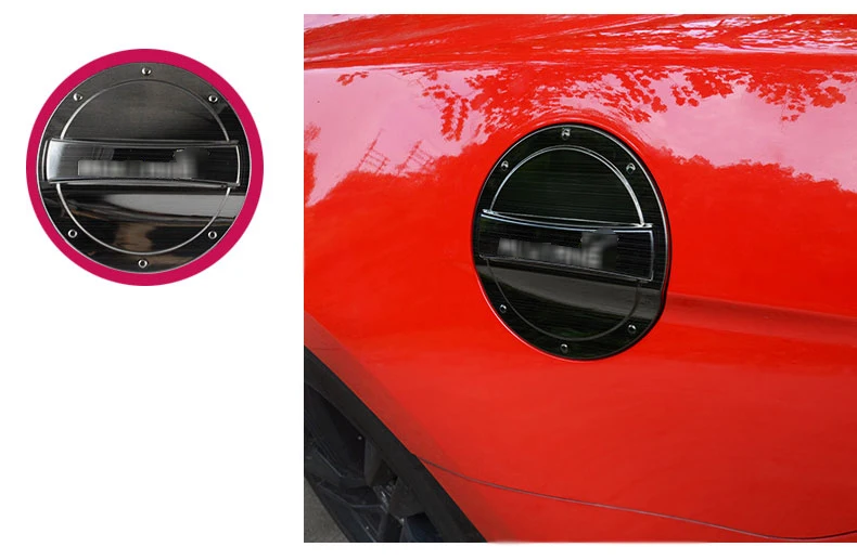 QHCP Fuel Tank Covers Gas Lid Filler Cap Exterior Parts Tank Cap Cover Stainless Steel For Ford Mustang
