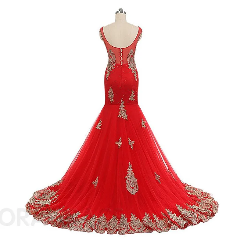 Real Photos Romantic Applique Beaded Mermaid Designer Evening Dresses Formal For Women DGE040 | Свадьбы и торжества