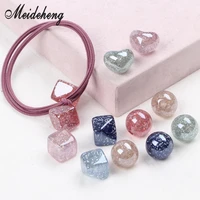 acrylic jelly colorful square ball love beads for jewelry making silver powder diy hair rope handmade slime popular collocation
