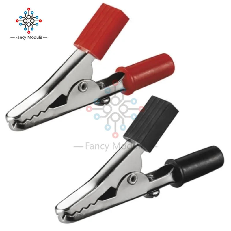 10 шт./лот изолированные зажимы типа крокодил пластиковые ручки кабель для