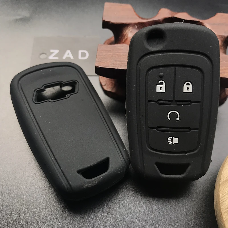 ZAD Silicone rubber car key cover for Chevrolet Camaro Cruze Equinox Malibu Sonic Spark Volt 4 buttons remote key-styling skin | Автомобили