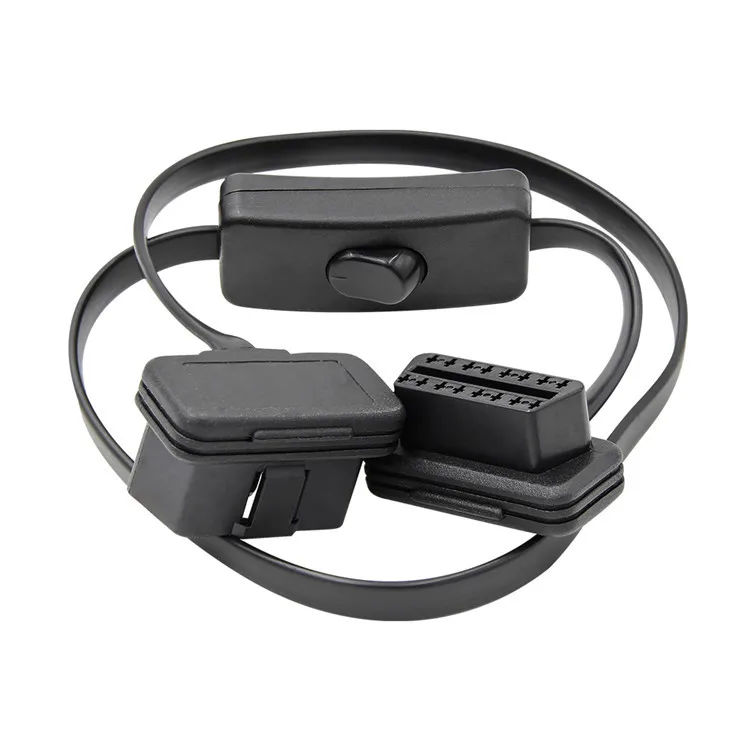 Fashion OBD2 16 pins socket flat noodle elbow conversion line OBD cord male &amp female head switch extension car accessories | Автомобили