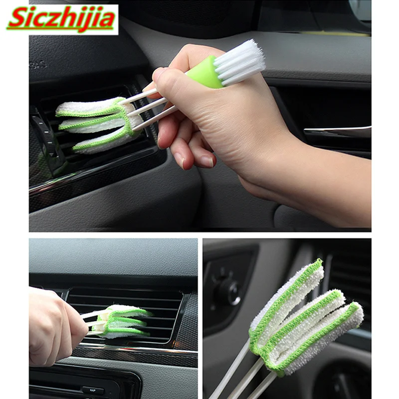 Двухсторонний автомобильный Кондиционер выхлопная щетка инструмент для очистки