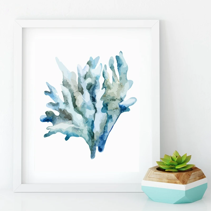 Декоративная Настенная картина Corals для украшения дома акварель Кора ванной