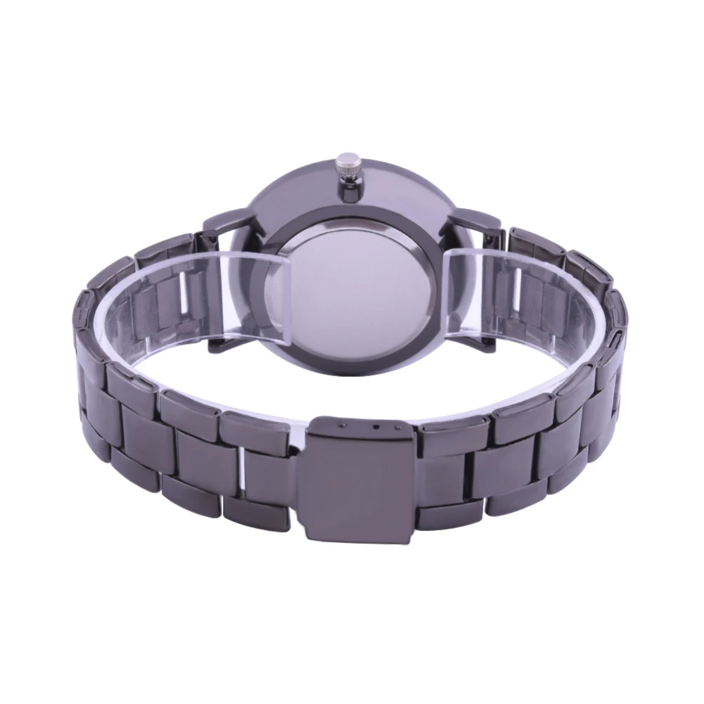 Унисекс Мода без цифр шкала Круглый циферблат Календарь Кварцевые офисные