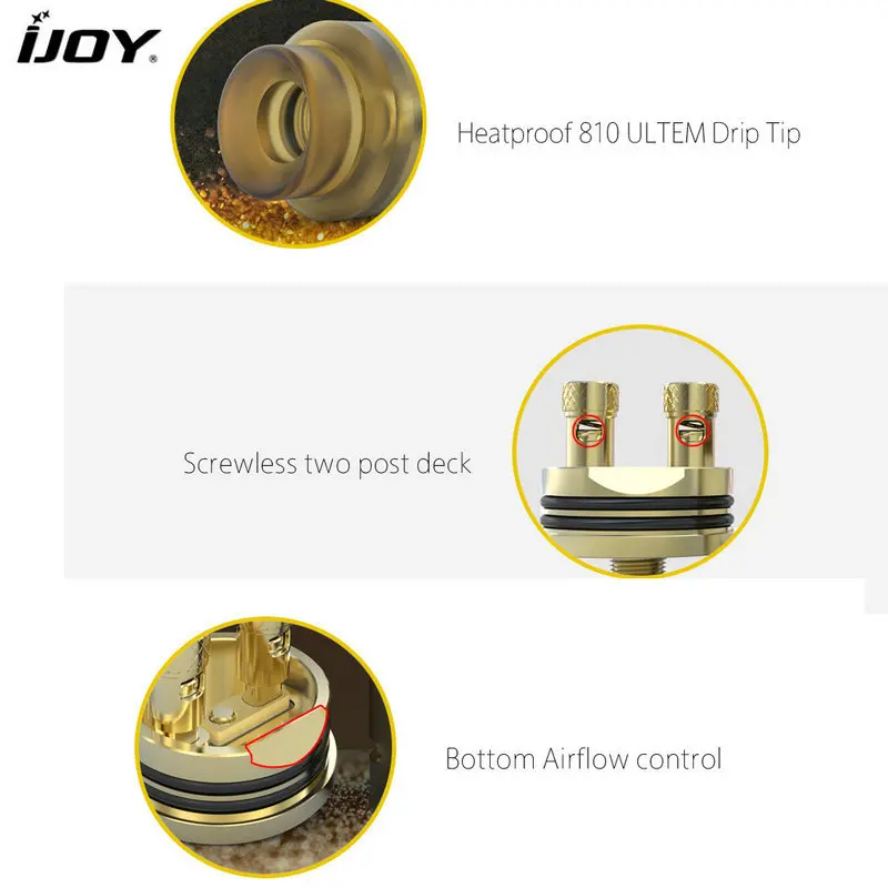 Оригинальный атомайзер IJOY COMBO RDA распылитель с капельным наконечником и двойным