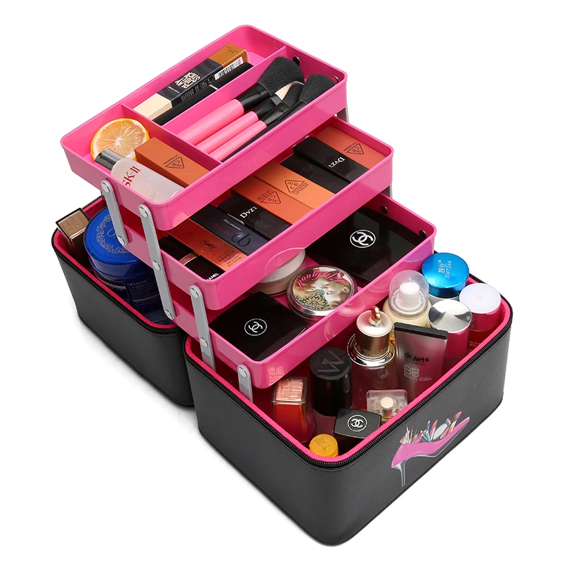 

Large Capacity Portable Storage Box Cosmetics Box Waterproof Toiletry Bag Travel Professional Multi-layer Multi-function