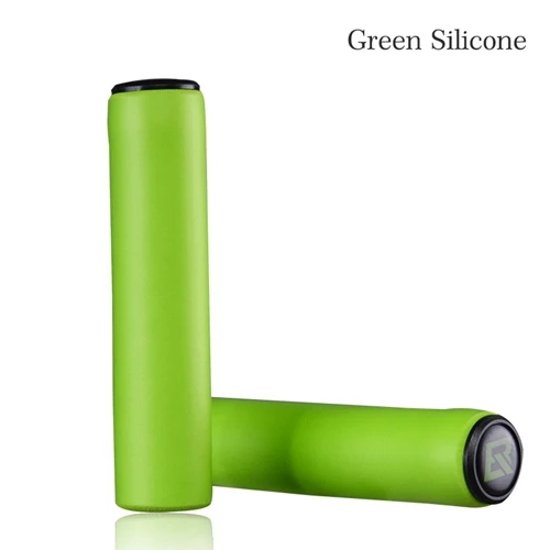 Green Bike Grips ROCKBROS Экипировка велосипедиста ручки MTB Велоспорт велосипед Силиконовые губчатые насадки на руль мягкие сверхлегкие рукоятки противоскользящие противоударный велосипед часть - Цвет: Green Bike Grips