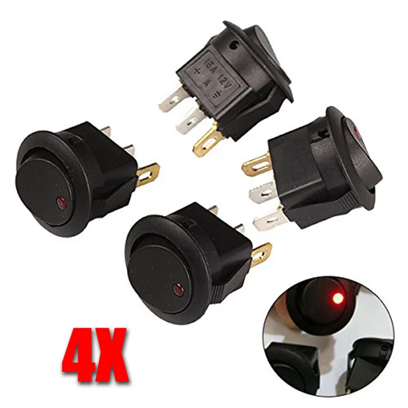 4 шт. Высокий Яркий Светодиодный точечный светильник 12 В 16А Автомобильная лодка