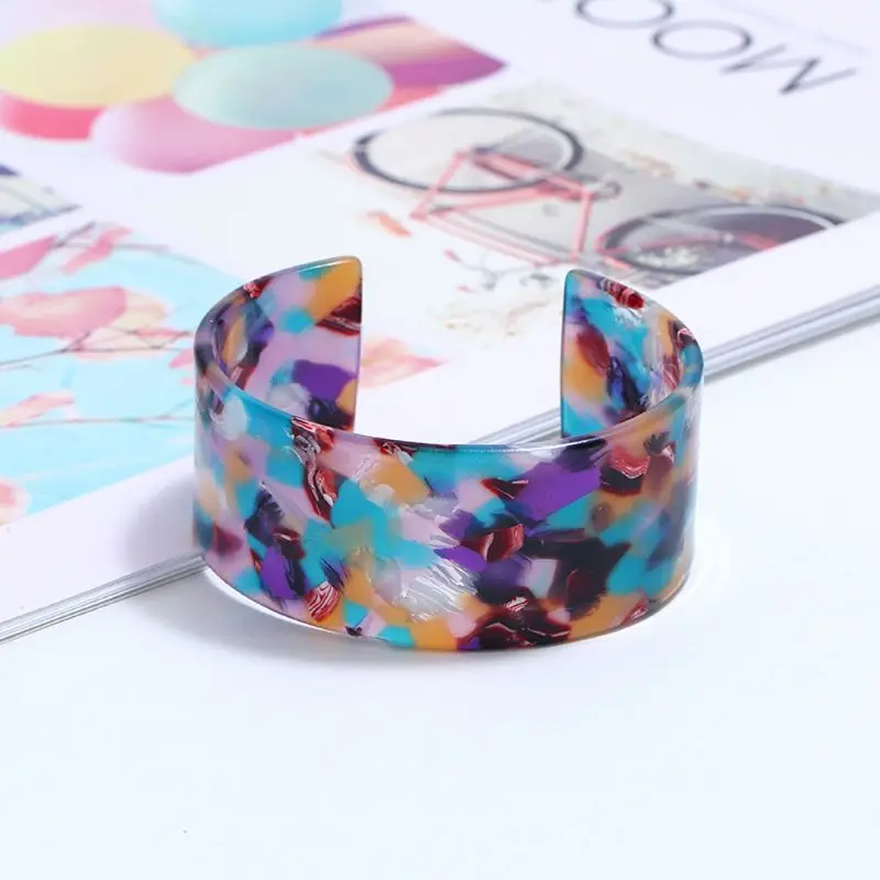 

Acrylic Turtle Cuff Resin Bangles Acrylic Tortoise Shell Wide Brown Cuff Bracelet Leopard Print Fashion Jewelry