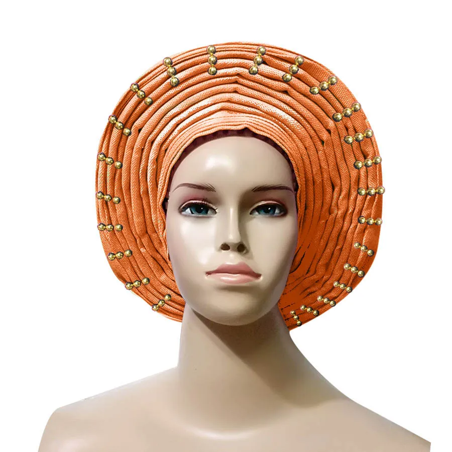 Женский головной убор в нигерийском стиле gele aso oke модный тюрбан с большими полями