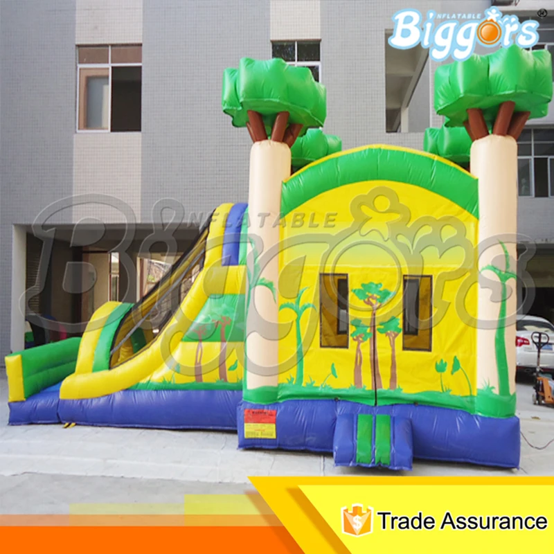 

Cheap Jungle Inflatable Bouncing Castles Combo with Slide for Adults