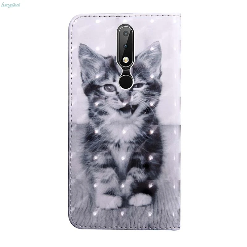 Magnetic Flip Case for Nokia X6 6.1 Plus Wallet Stand Card Slot Fashion 3D Painted Phone Leather Cover Bag | Мобильные телефоны и