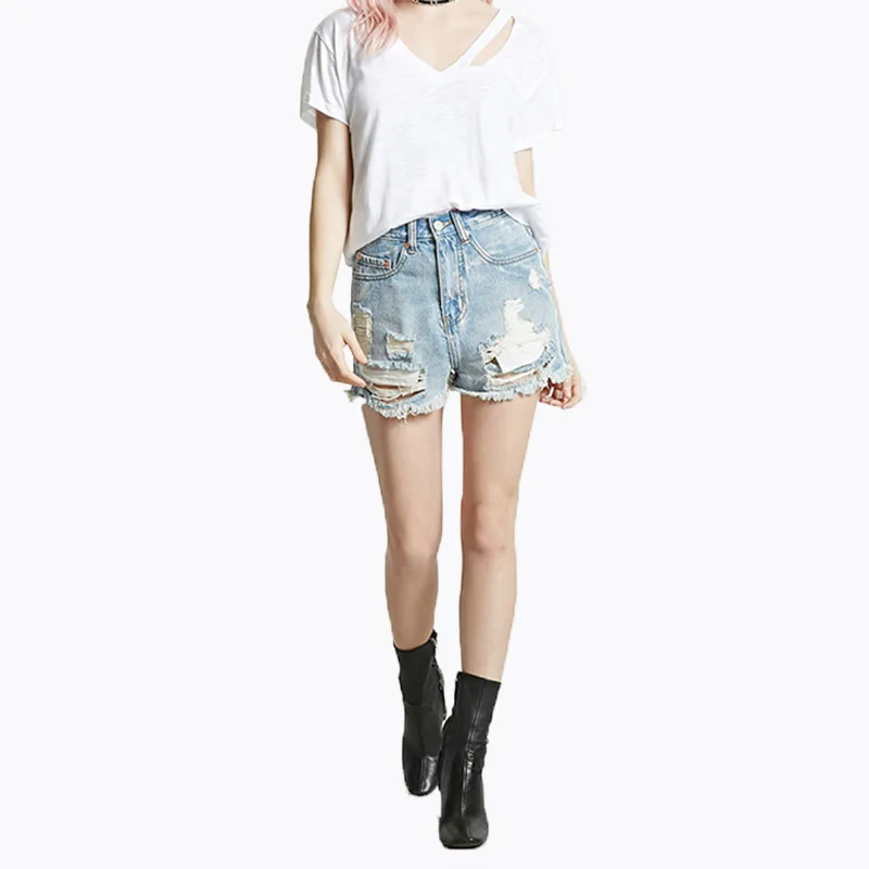 Новый 100% Хлопок Футболки Женщины С Коротким Рукавом Рубашки V образным Вырезом Причинно белый Майка Топы для