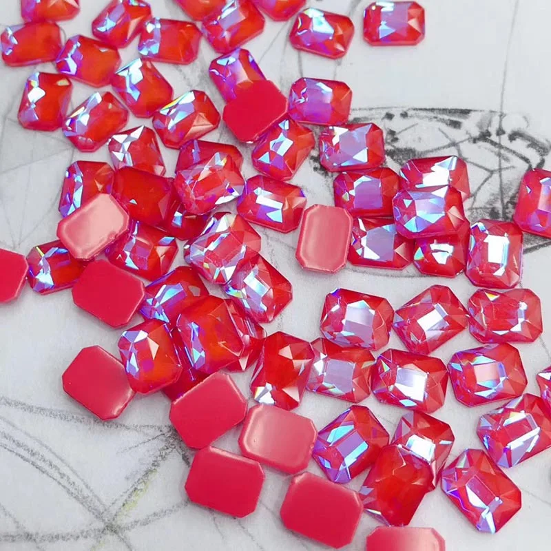 30 шт. Стразы для ногтей с плоской задней поверхностью прямоугольные блестящие