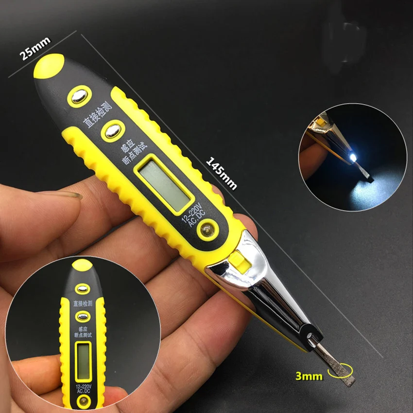 Цифровой дисплей Электрический ручка-отвертка тестер двойного назначения