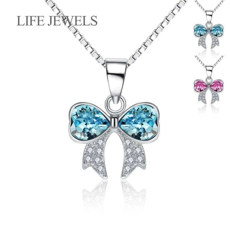 

Authentic 100% 925 Sterling Silver Crystal Bow Butter Pendants Charm l Women Luxury Sterling Silver Valentine's Day Gift Jewelry