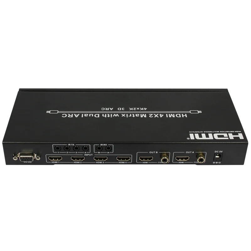 4X2 HDMI матрица с двойной дугой RS232 V1.4 настоящая поддержка 4K * 2K 3D переключатель