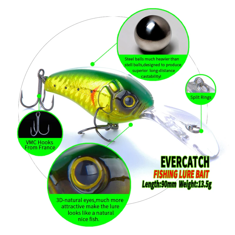 2019 newRetail горячая модель A + рыболовная приманка EVERCATCH новая рукоятка 90 мм/13 5 г