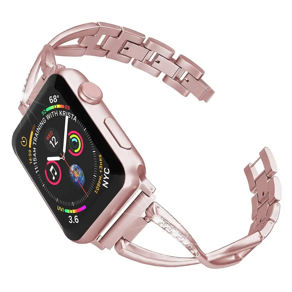 Металлический ремешок из нержавеющей стали для Apple Watch 38 мм 42 40 44 Iwatch браслет серии