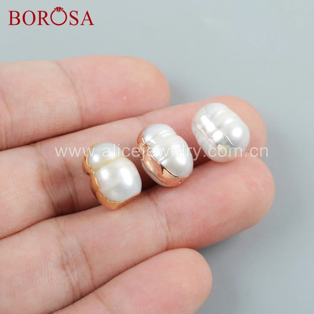 BOROSA 20 шт Стильные Золотые/серебряные/розовое золото цвет Бусы из натурального