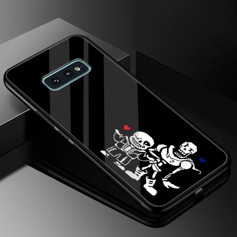 Gerleek стекло TPU Папирус из андертейл Санс чехол для Samsung S7 Edge S9 S8 Plus Note 8 9 S10 |