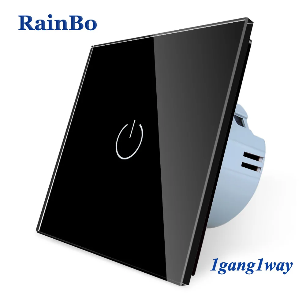 Rainbo новый кристалл Стекло Панель настенный выключатель ЕС сенсорный Экран света