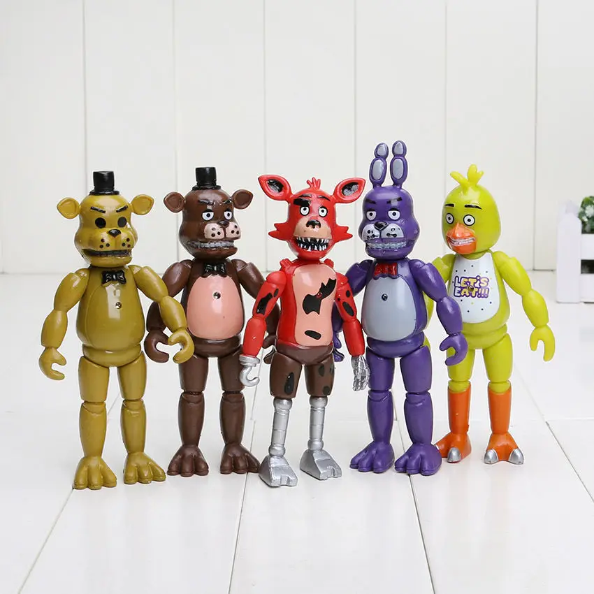 Многоцветный Pudcoco набор из 5 шт. Fnaf Five Nights 5,5 vinch фигурки с световыми игрушками - Цвет: Многоцветный