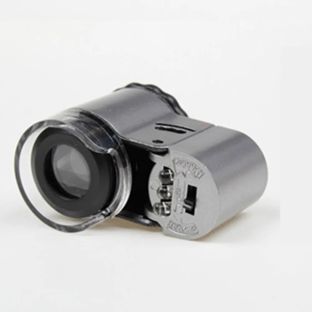 Профессиональный мини портативный размер 50X Карманный микроскоп Лупа