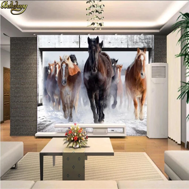 Фотообои beibehang 3d стерео Wanmabenteng для спальни гостиной дивана телевизора фоновые
