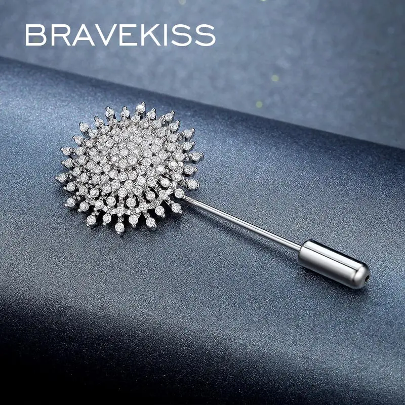 BRAVEKISS новинка Роскошные Броши в виде цветка для женщин свадебные ювелирные