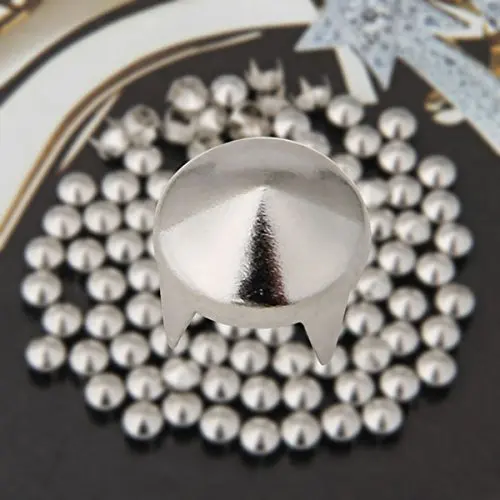 100 шт Металлические Шипованные серебряные штифты заклепки панк шпильки и шипы