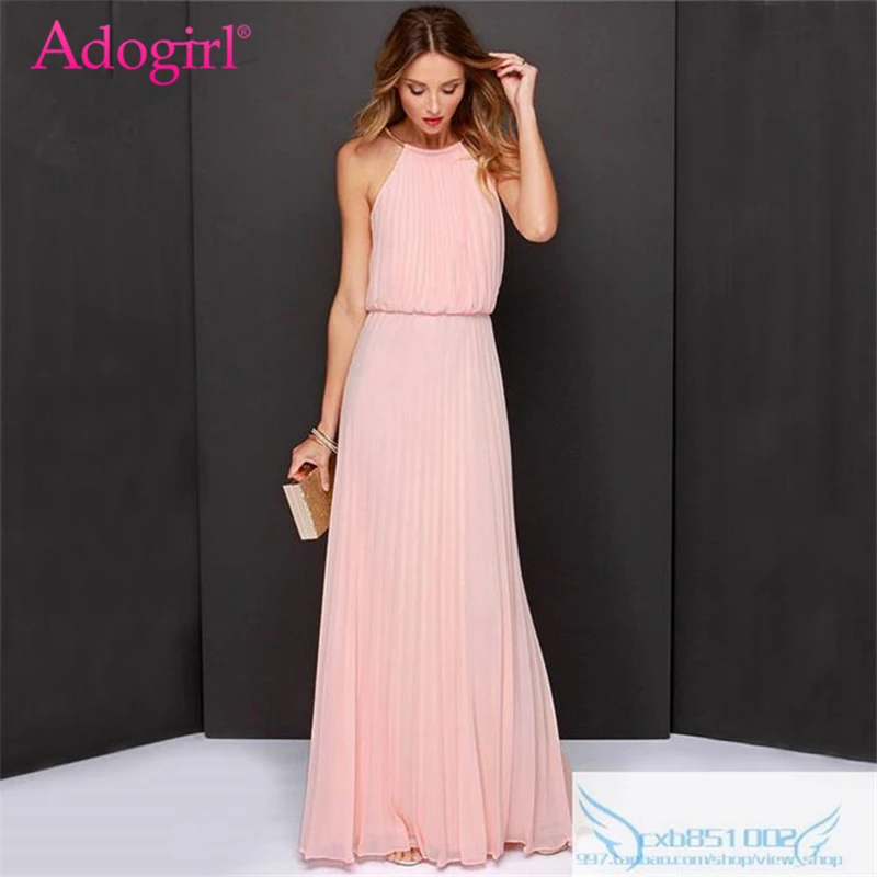 Женское шифоновое вечернее платье Adogirl однотонное длинное Однотонное Платье