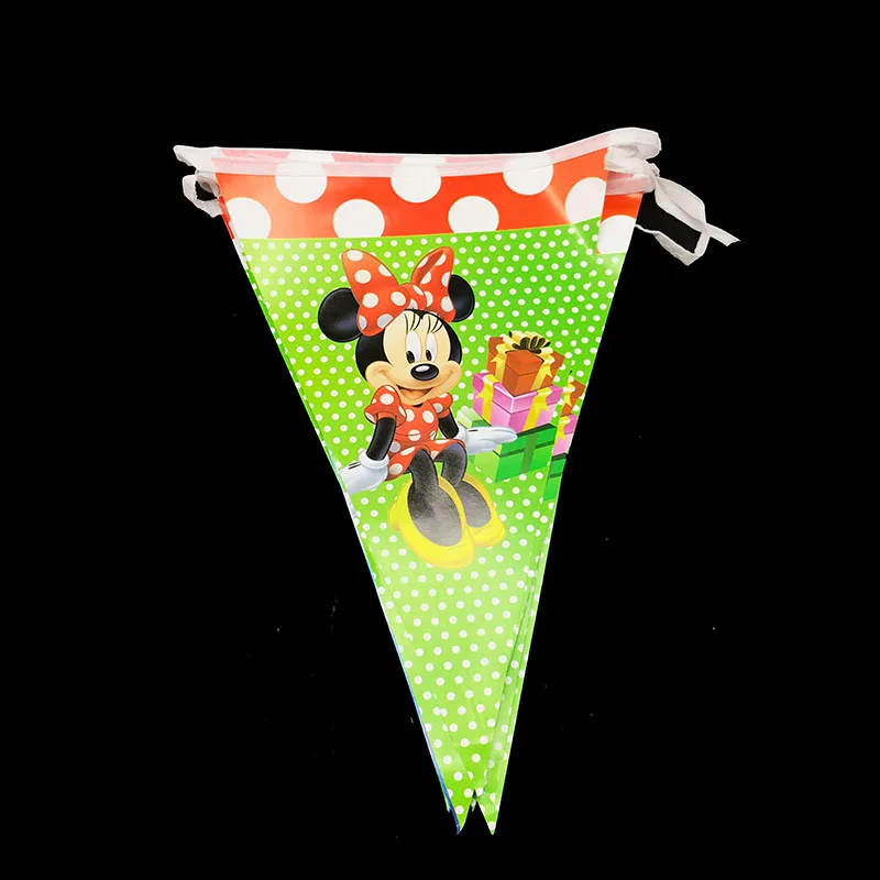 10pcs banners Минни Маус вечерние украшения тема Минни Мауса тарелки салфетки чашки тема Минни Мауса одноразовые наборы посуды - Цвет: 10pcs banners