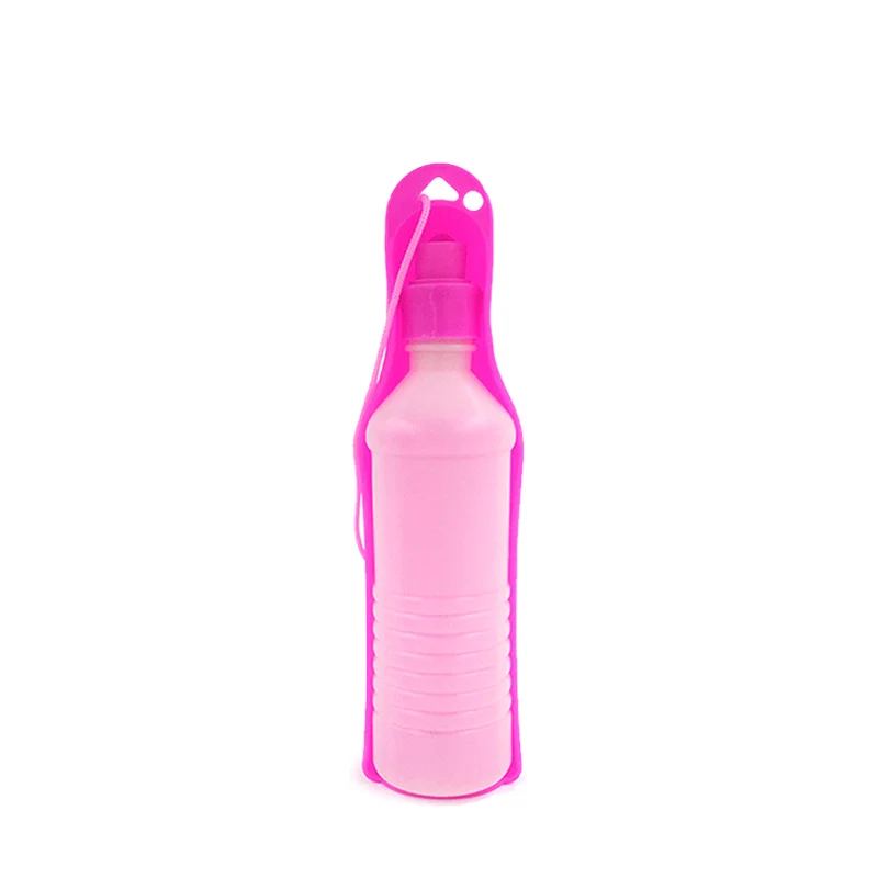 Pink 1 шт., новинка, 250 мл, 500 мл, бутылка для питья собак, для кошек, поилка для щенков, для путешествий, для улицы, чайник, товары для домашних животных - Цвет: Pink