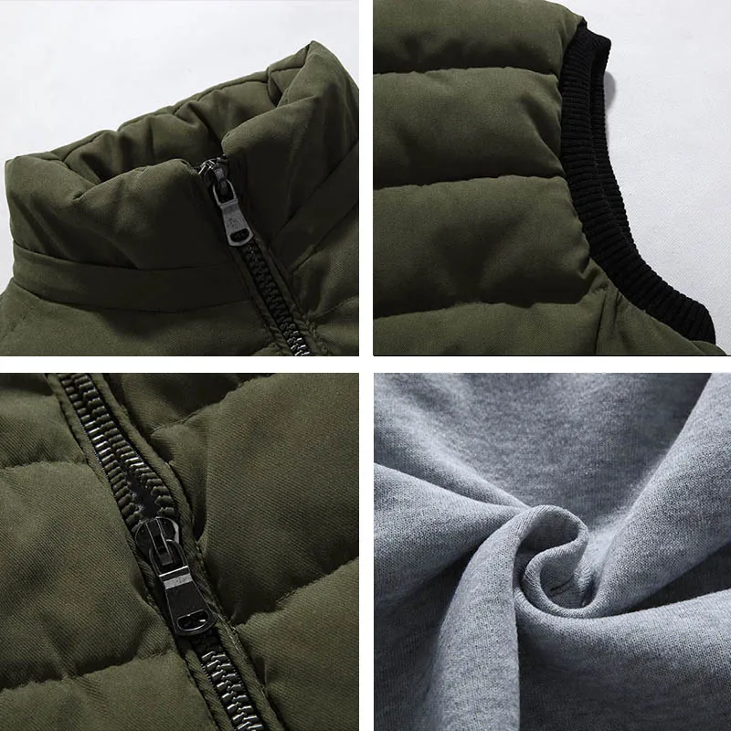 4XL-8XL плюс размер жилет мужской зимний теплый Модный повседневный рабочий жилет с капюшоном на молнии однотонный жилет без рукавов 3ZWJ14