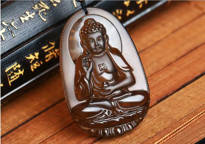 Ледяное обсидиановое ожерелье с подвеской амитабиха Авалокитешвара это мужчина