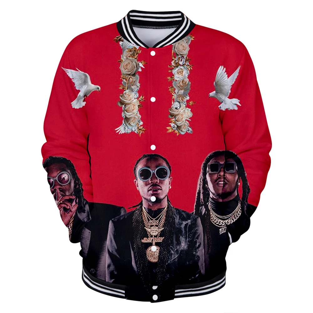 Новинка 2019 бейсбольная Толстовка Migos для мужчин и женщин куртка с длинным рукавом
