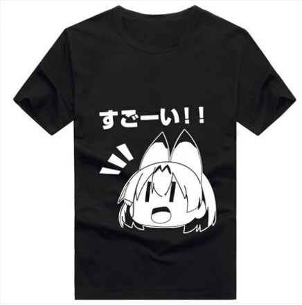 Новая Милая футболка от Kemono Friends модная с надписью Game serval хлопковые топы коротким