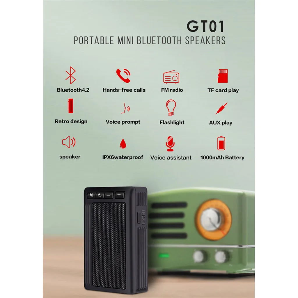 Bluetooth динамик IPX6 Водонепроницаемый динамик портативный Bluetooth динамик водонепроницаемый наружный динамик FM радио Громкая связь 510#2