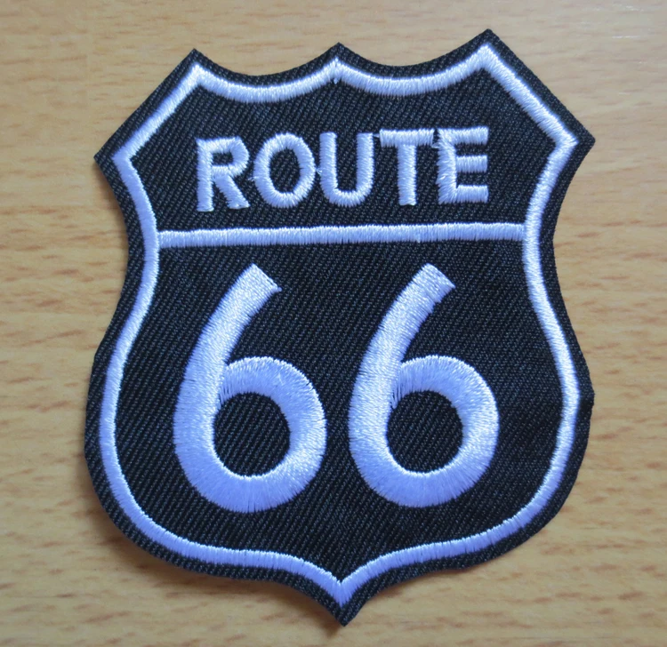 Route 66 Вышивка Патчи для куртки сзади Жилет Мотоцикл клуб Байкер B 6,8 см* 7,8 см
